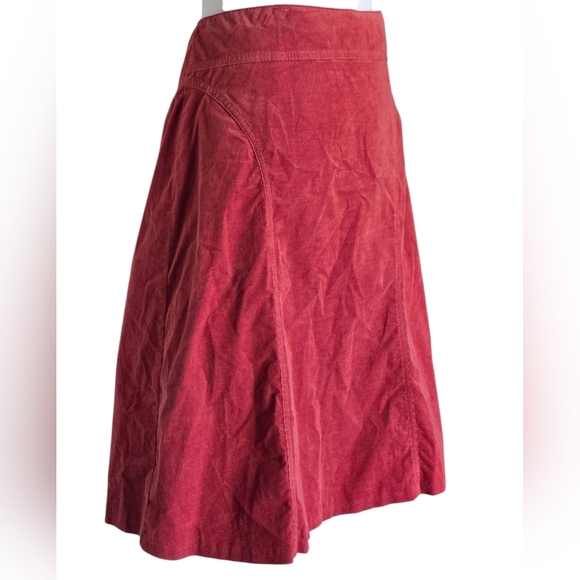 Anthropologie Fei Dusty Red A Line Midi Zip Skirt Size 4 - Picture 4 of 6